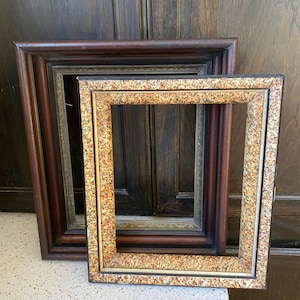 Marco antiguo marmolado. Marco de madera antiguo. Dos marcos o uno solo. Marco de fotos con sombra profunda. A elegir.
