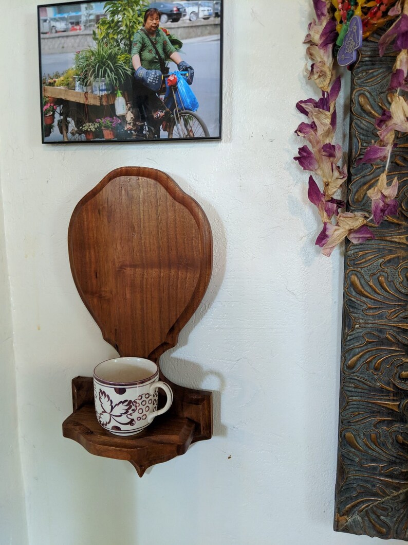 Vintage Wood Shelf One Object Shelf Wall Candle Holder Small Wood Shelf Vintage Wood Shelf