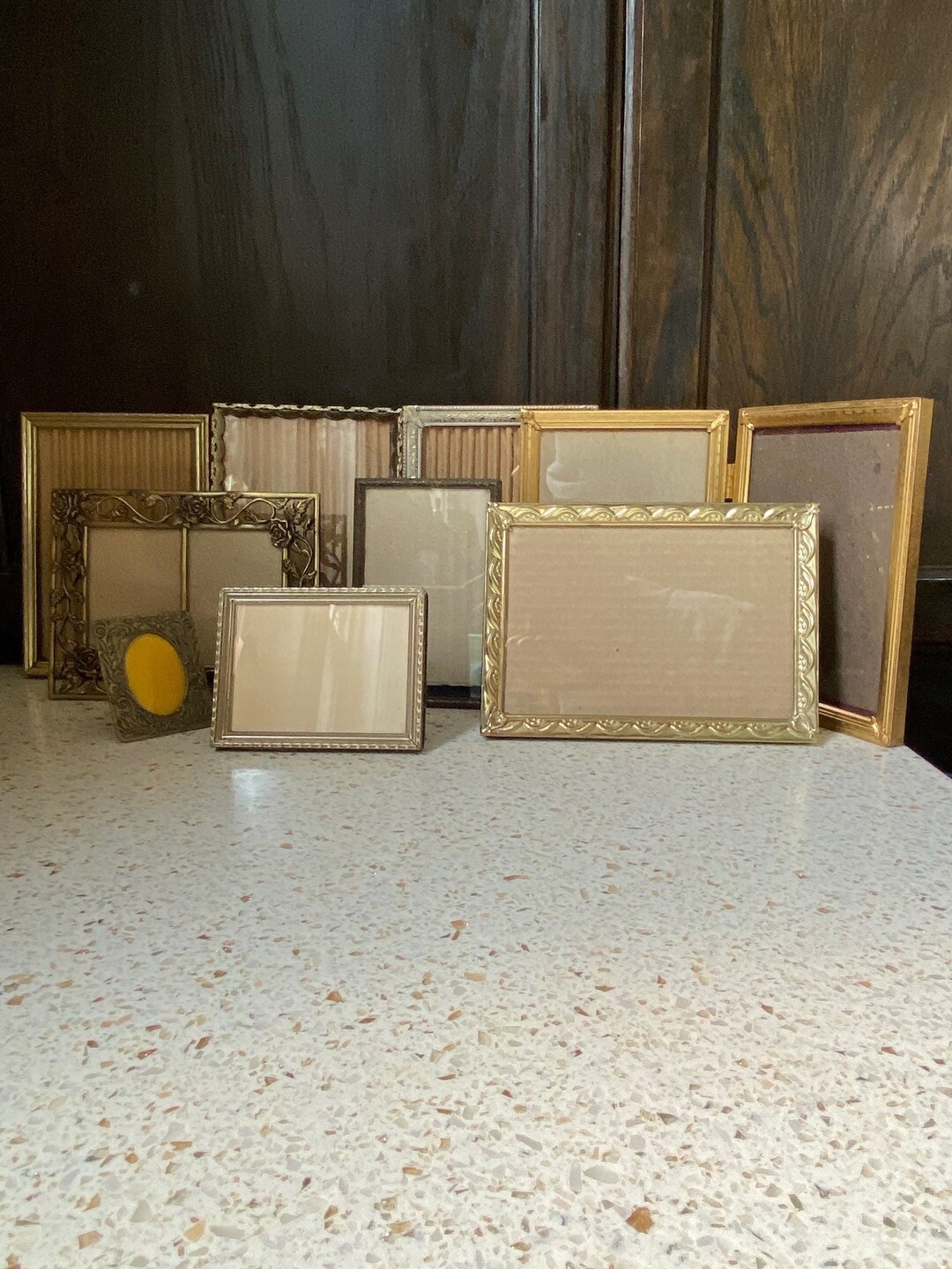 9 Vintage Metal Frames. Lot Standing Vintage Gold Ornate Etsy Canada