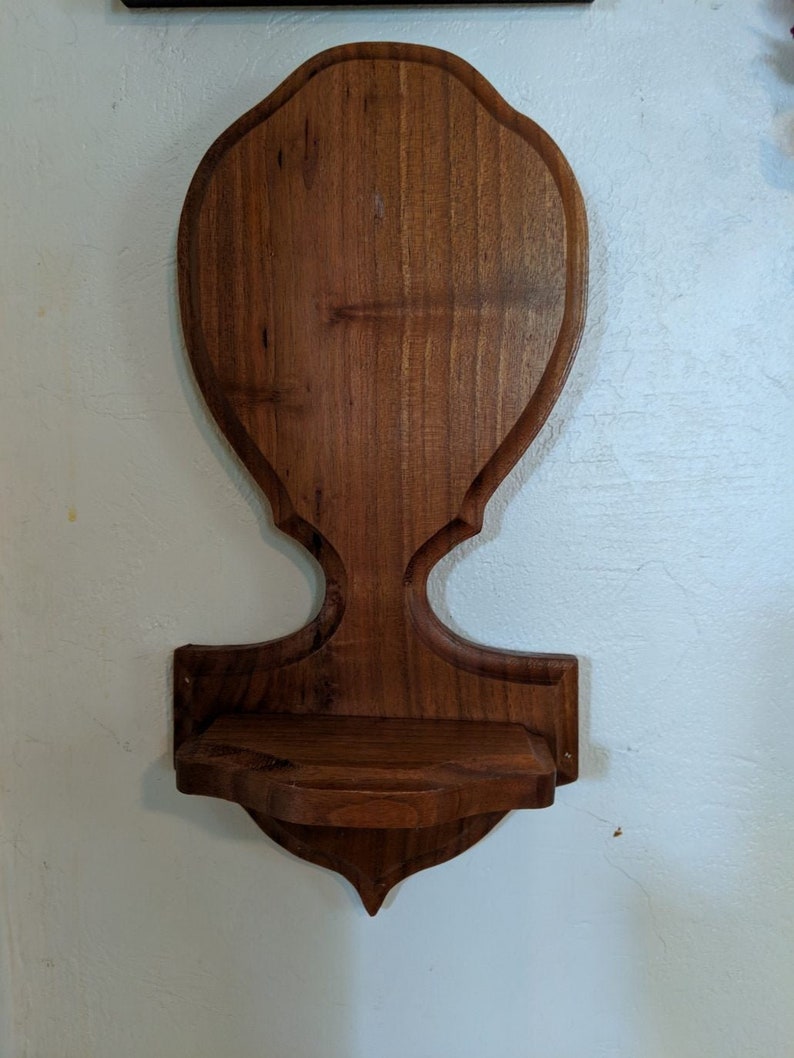 Vintage Wood Shelf One Object Shelf Wall Candle Holder Small Wood Shelf Vintage Wood Shelf