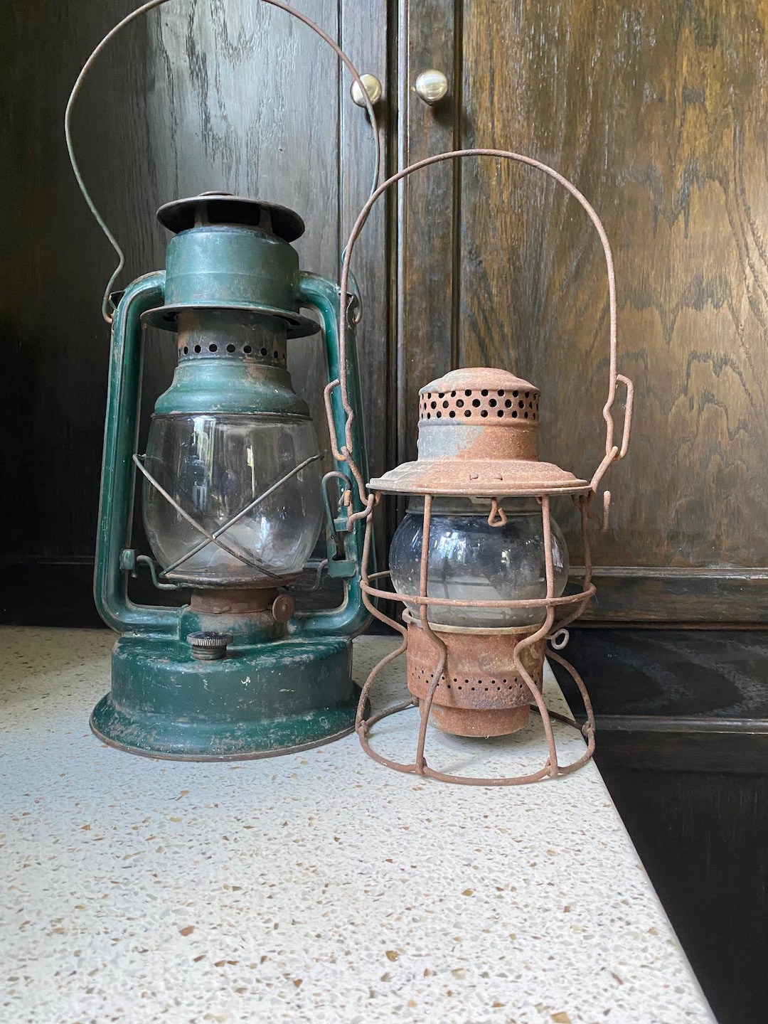 PAULL'S No0 ランタン Old Lantern. Green Paull's Leader No. 2 Lantern. Antique the Adams