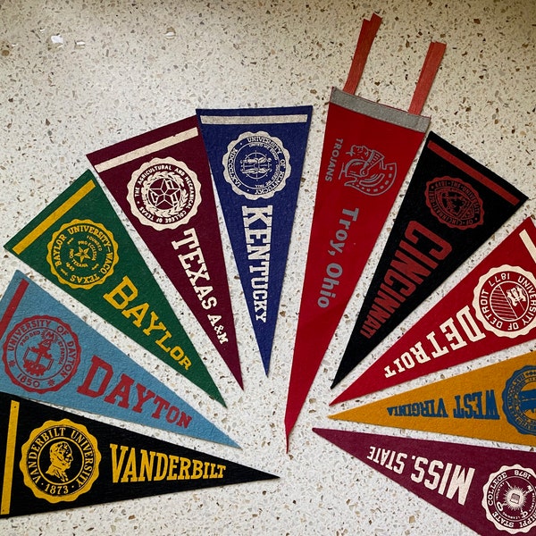 Vintage College Pendants. Collectible University Pendants.  Graduation Gift, Fav Sports Team Memorabilia.