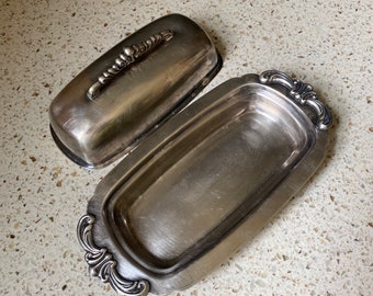 Silver Butter Dish. Silver Plate Butter Dish. Towle Vintage Butter Dish. Scroll Pattern Vintage Silver Serving.