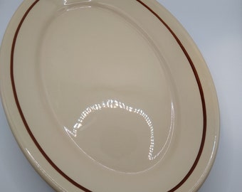 Desert Tan Platter. Reddish Brown Stripe Restaurant Ware Platter. READ Description. USA Oval Sterling Liverpool, Ohio Heavy Platter.