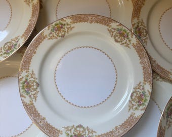 Noritake-dinerbord. Occupied Japan bloemen 10 inch borden. Perfecte staat. Koop er 1 of meer.