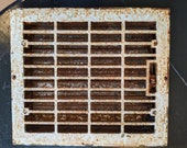 Distressed White Vent. Cast Iron Register. Large Rectangle Grate
