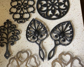 Opción. Salvamanteles de hierro antiguo. Salvamanteles de hierro para pared/mesa. Salvamanteles coleccionables de tamaño normal. Opción.