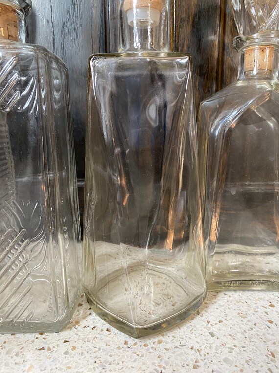 MCM Glass Decanter. Clear Glass Decanter. Your Choice. Art Deco