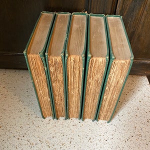 5-cloth-shakespeare-5-green-gold-antique-books-hardback-set