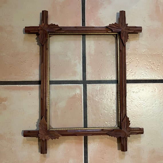 Adirondack Glass Frame. Wood Adirondack Leaf Frame. Old Cross Etsy