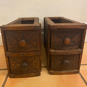 Sew Machine Drawers. Decorative Wood Drawers. Antique Wood Sew Drawers. Vintage Desk Storage and Organization. Choice.