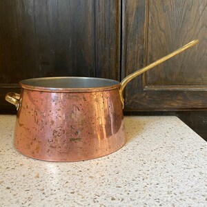 Copper Sauce Pan. Vintage Copper Pan. Old Copper Kitchen Cooking Decor. Multi Purpose Pan.