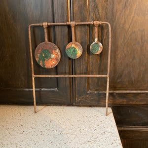 Vintage Iron Shooting Target. Marksmanship Heavy Iron Target.  Shooting Decor Man Game Room Decor. In Ground. Painted. Spinning Target