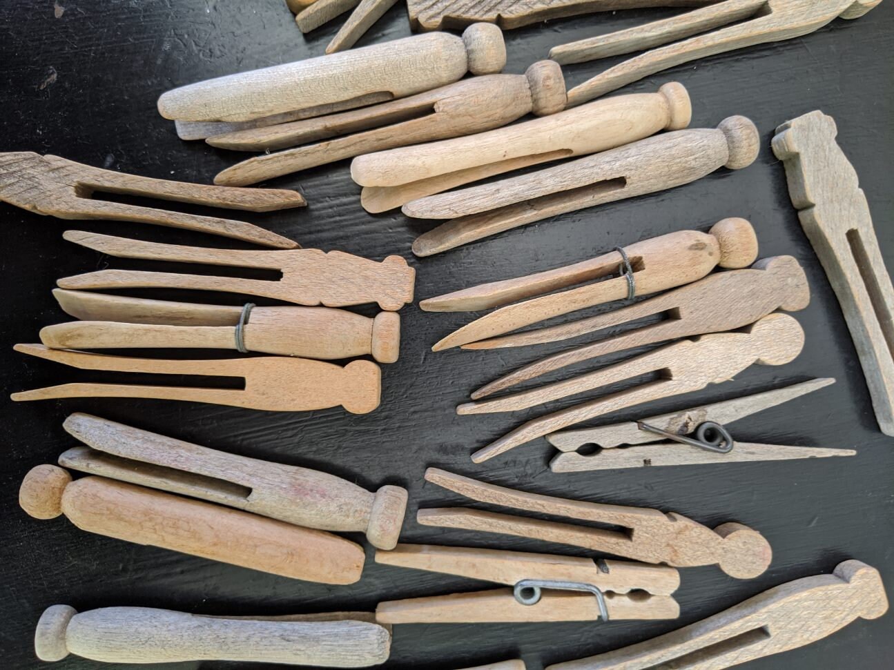 50 Centavos de pinzas vintage. Pinzas de madera desgastadas. | Etsy