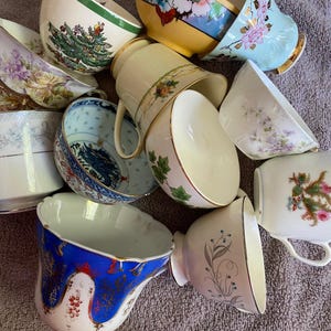 Blues Cup Saucer. Mix Match Blues Cup Saucers. Vintage Blue/Green/Lavender Party, Tea Party, Favor. Choose Quantity