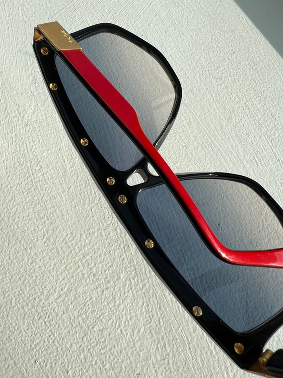 1980s Alpina sunglasses with red & gold stripes - image 3