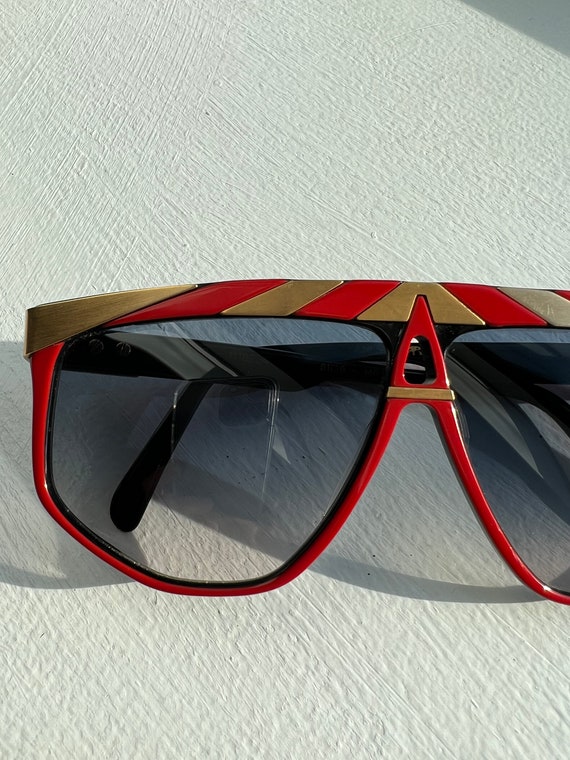 1980s Alpina sunglasses with red & gold stripes - image 7