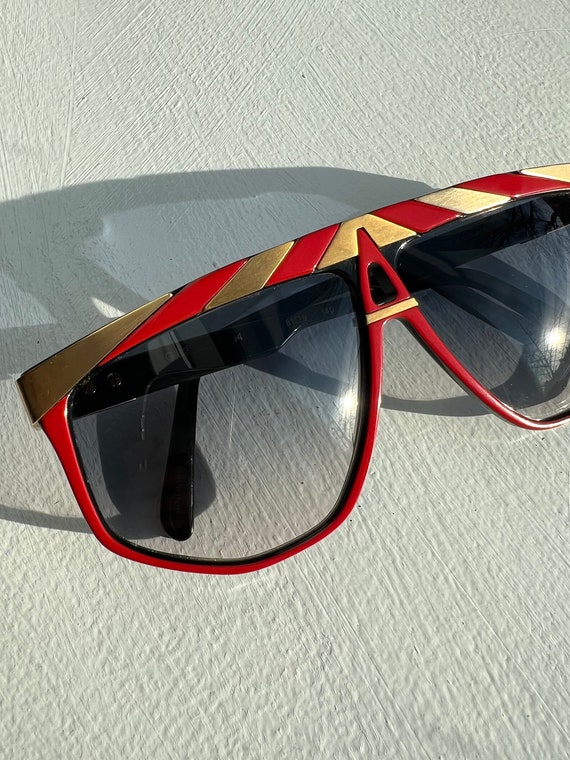 1980s Alpina sunglasses with red & gold stripes - image 6