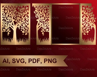 Download Free Tree Lace Card Template Digital Cut Svg Png Files Wedding Etsy SVG Cut Files