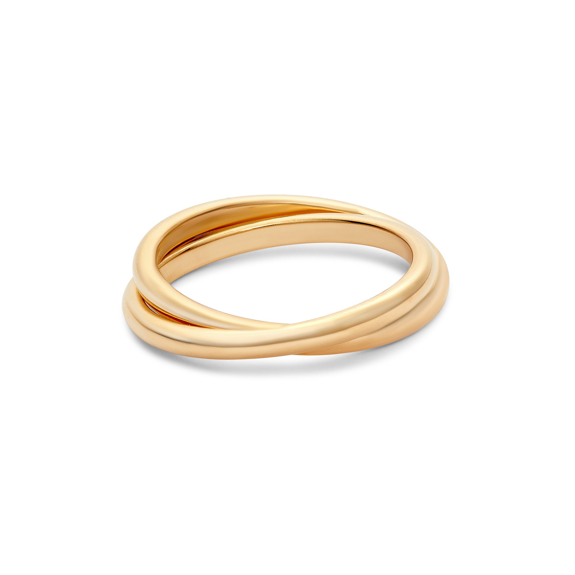 Gold Interlocked Double Ring Minimal Ring Gold Band Ring - Etsy UK