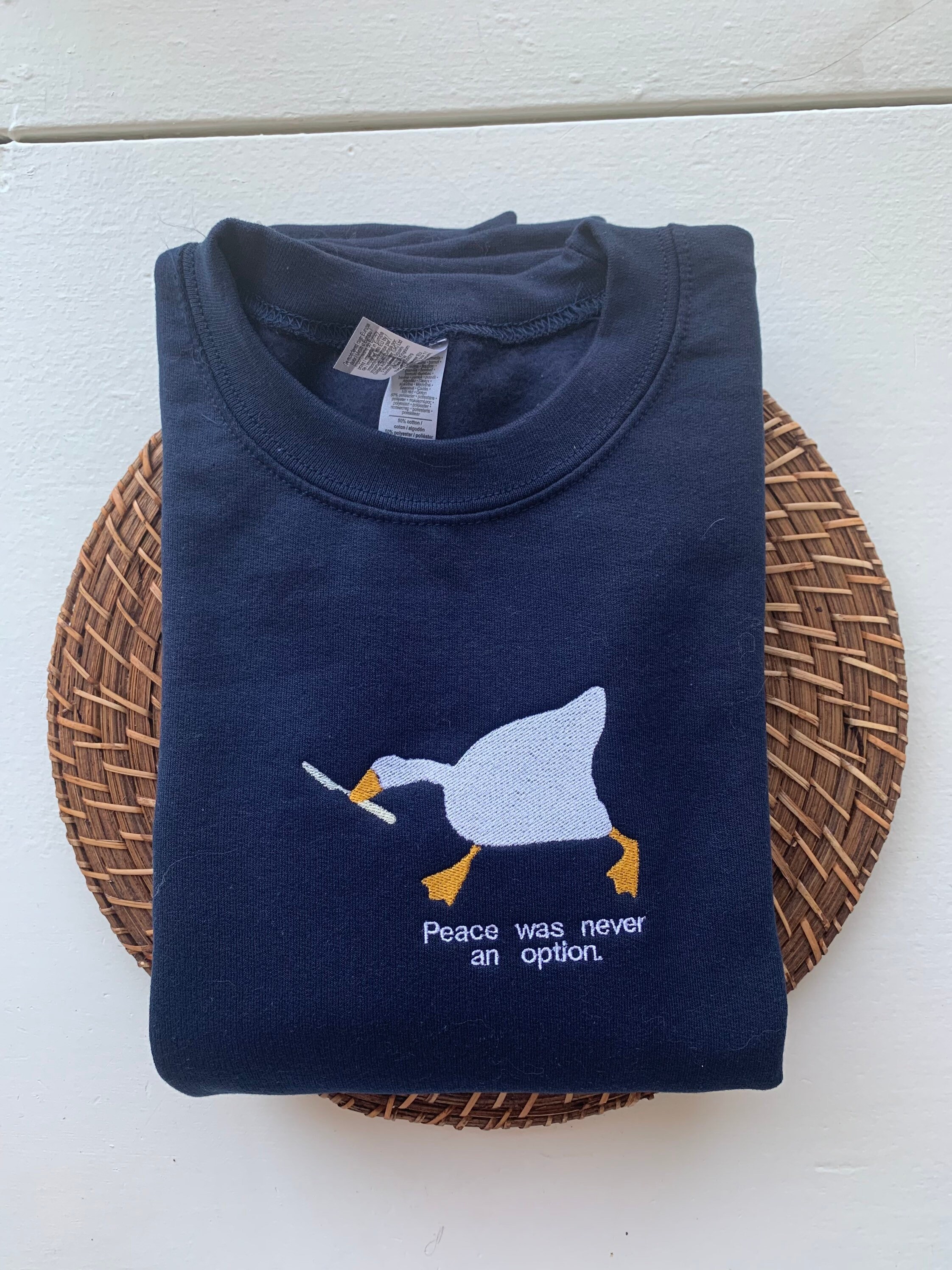 Murder Duck Embroidered Sweatshirt Video Game Meme Peace - Etsy