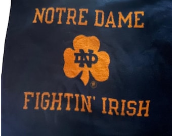 Vintage 90er Jahre Biederlack Notre Dame College Universität Stadion Wendedecke 55x50 Border