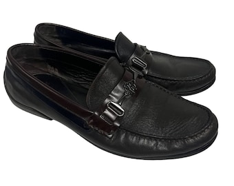 Giorgio Brutini Exotic Black Snake Skin Dress Shoes Loafers 