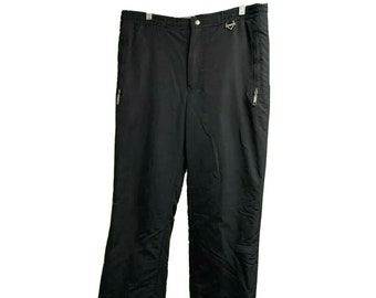 Fera Skiwear Vintage Black Ski Snowboard Pants Mens 36T Pockets Insulated Waterproof 36x33