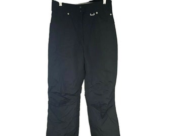 Vintage 80s Women SKI PANTS Snow Black 