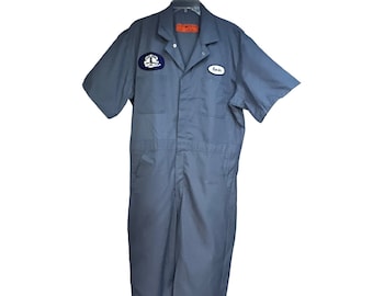 Mono de trabajo de uniforme de mecánico de taller con cremallera frontal azul Red Kap, para hombre, talla grande 44, bolsillos regulares, nuevo