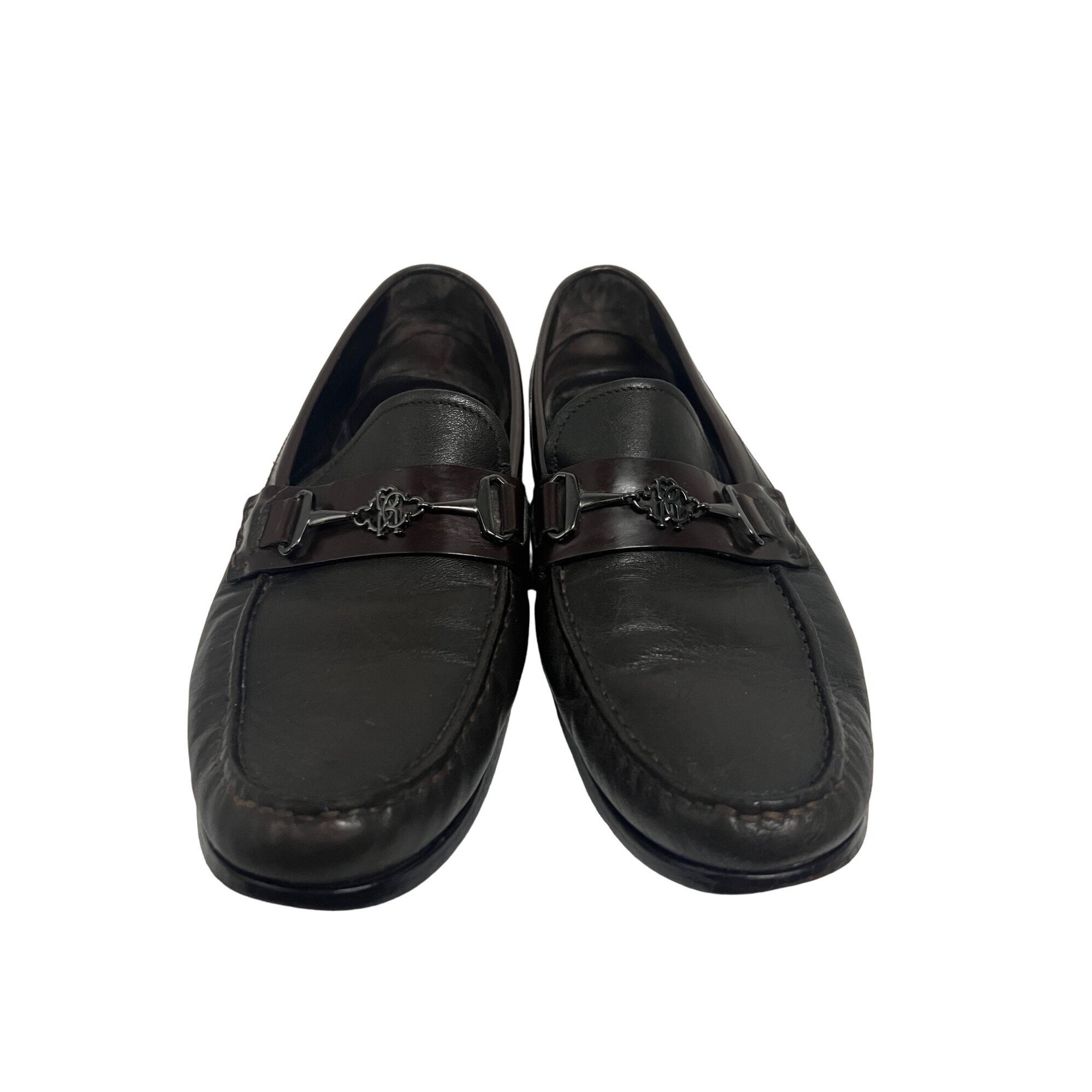Roberto Cavalli Men Black Italian Leather Horse Bit Loafers Driving Shoes US 9.5 Roberto Cavalli Black Italian Leather Horse Bit Loafers  main image 4