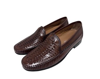 Vintage Allen Edmonds Foley Brown Woven Loafers 10B - Etsy display picture 1