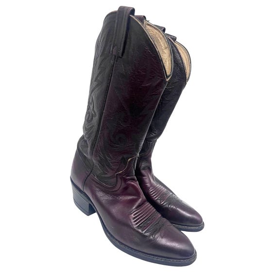 Vintage Dan Post Mens Cowboy Western Boots 16773 Burgundy Leather‎ Pointed 9.5 Dan Post Red Boots for Men for Sale | Shop New & Used Men main image 4