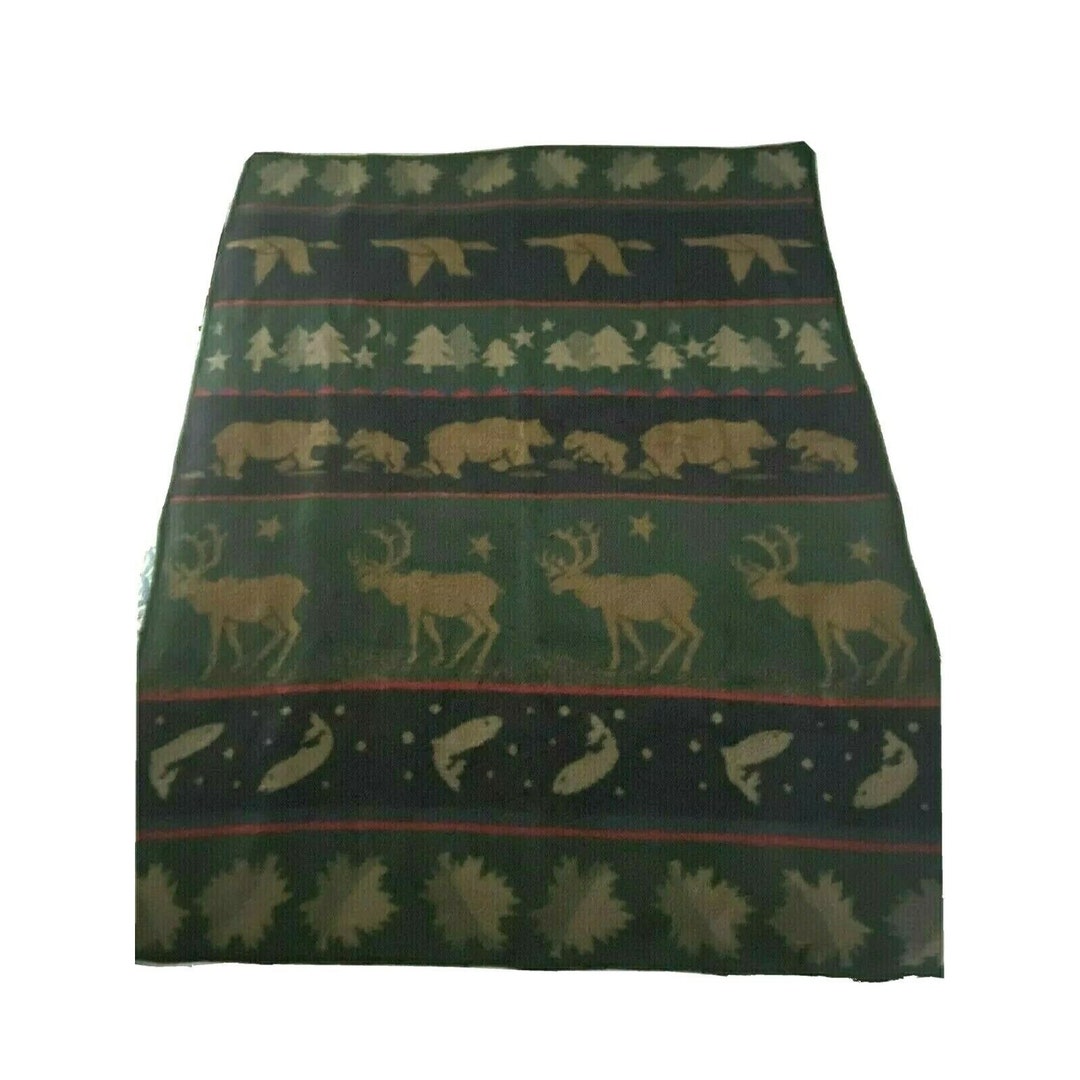 Vintage San Marcos Animal Print Reversible Plush Blanket Throw Etsy