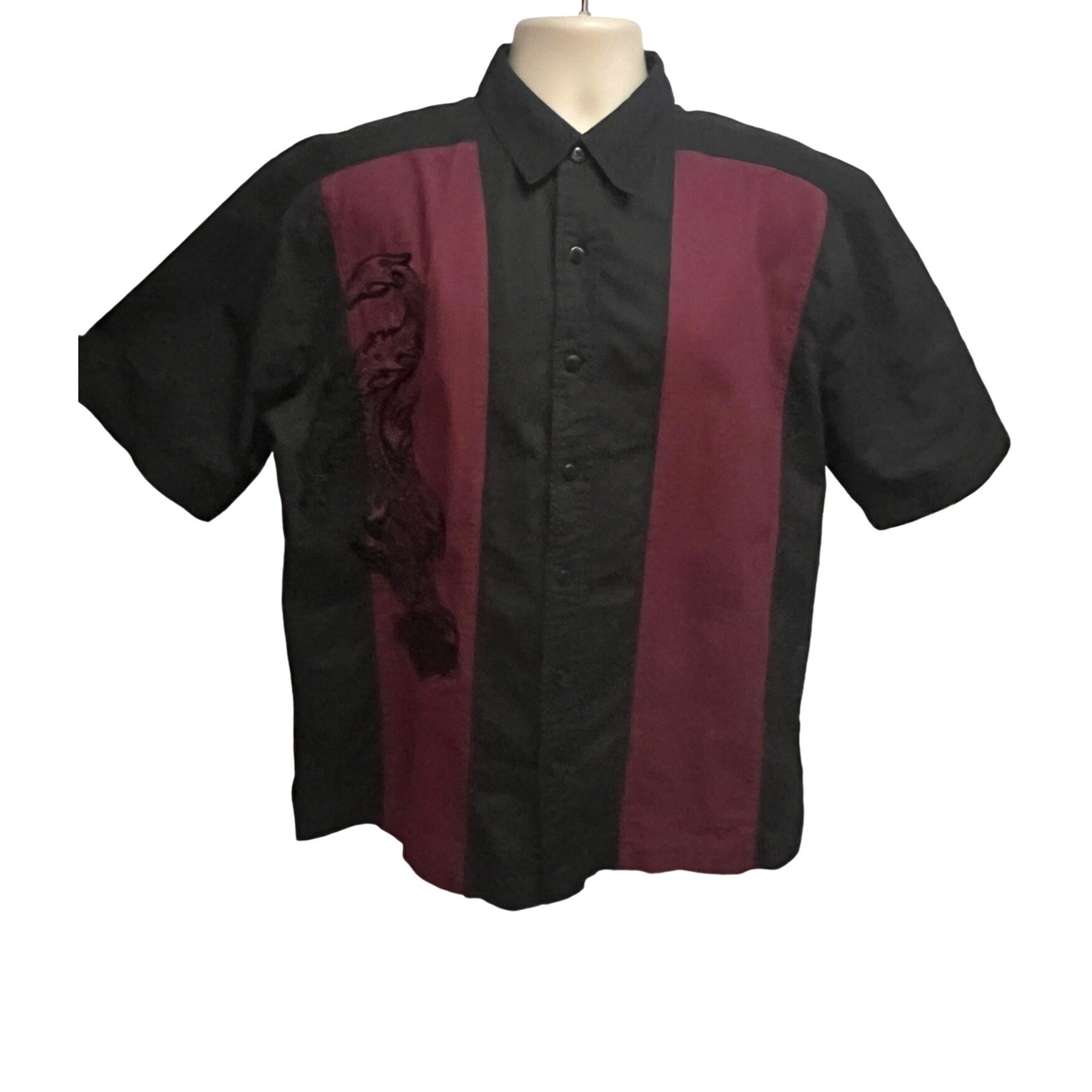 Chemise Courte Hawaïenne Harley Davidson XL - Noir & Orange - Boutonnée Devant - Très Bon état Occasion