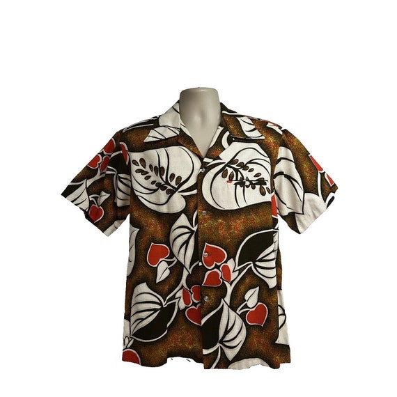 Kai Nani Vintage 70s Hawaiian Floral Cotton Lawn … - image 1