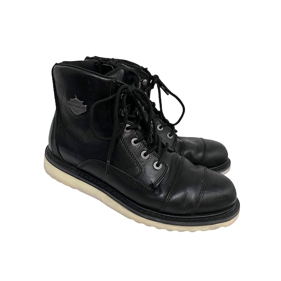 Harley Davidson Motorcycles Mens Black Leather Ankle Boots  display picture 1