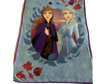 Manta de felpa reversible Disney Frozen Anna Elsa con borde de película ligera