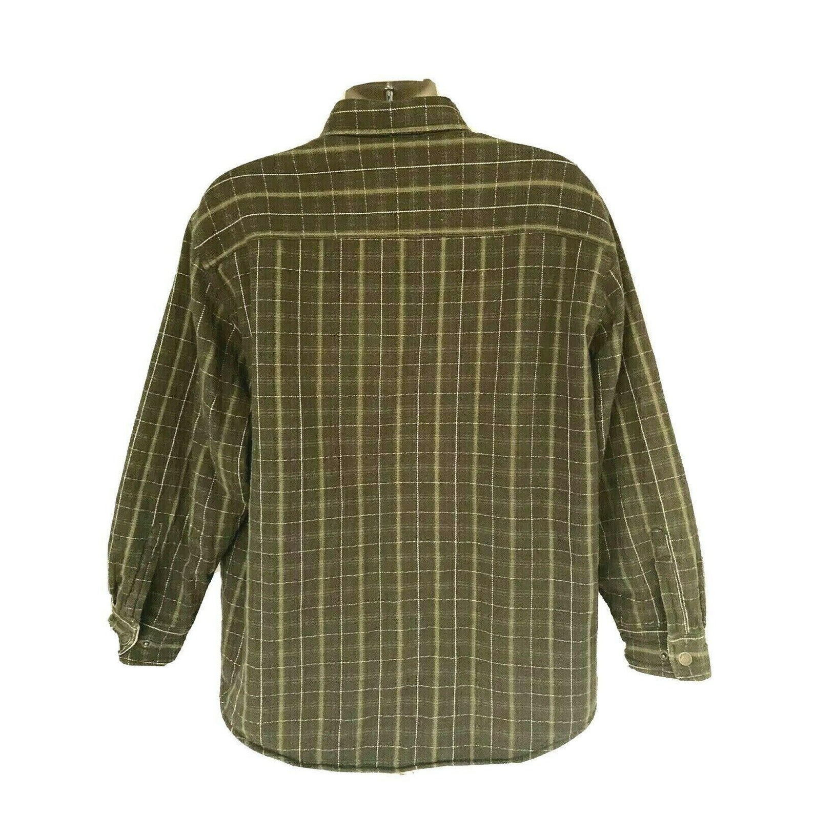 Vintage Woolrich Fleece Lined Olive Plaid Flannel Shirt Jacket | Etsy