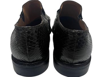 Giorgio Brutini Genuine Snake Loafers Black Leather Moc Toe Mens 8 M Giorgio Brutini Mens Exotic Black Snake Skin Dress Shoes  main image 4