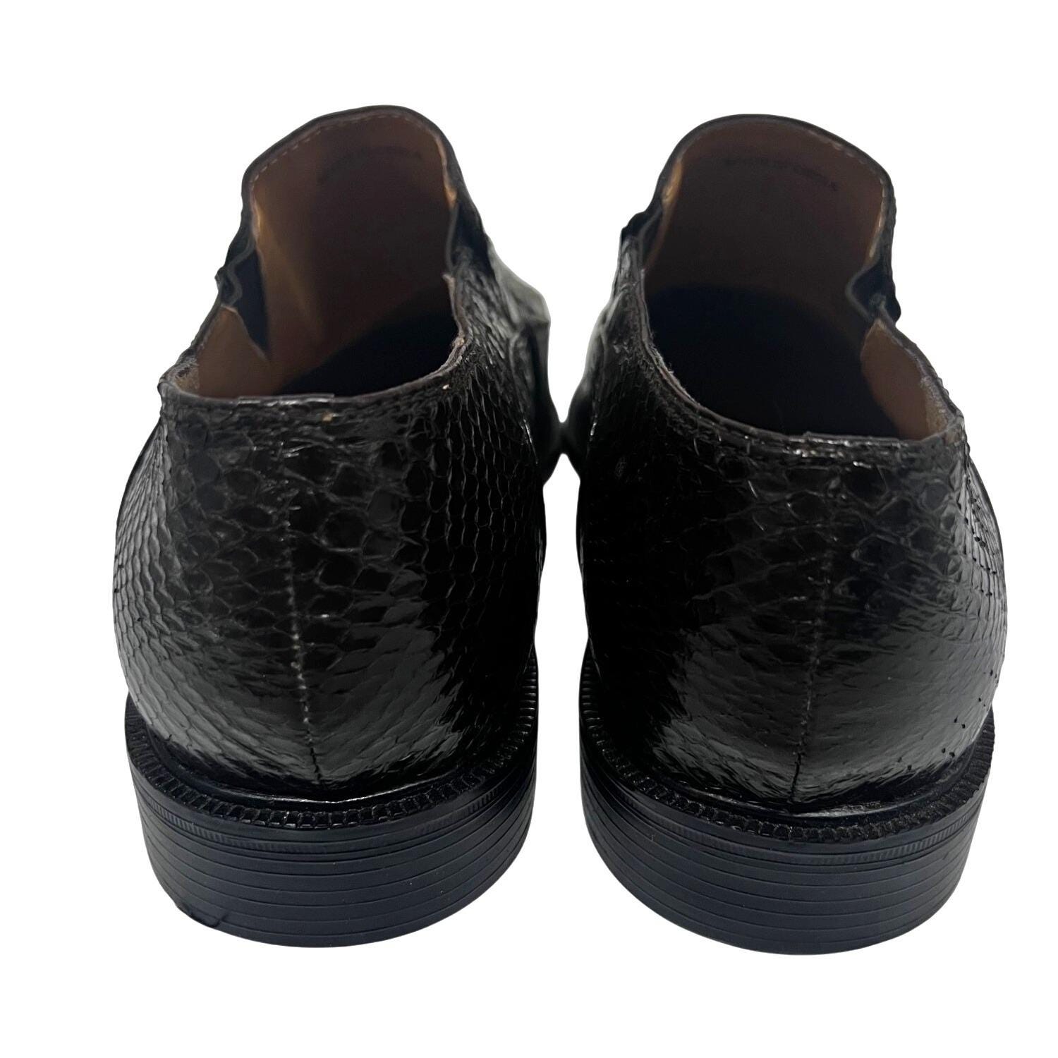 Giorgio Brutini Exotic Black Snake Skin Dress Shoes Loafers  display picture 1