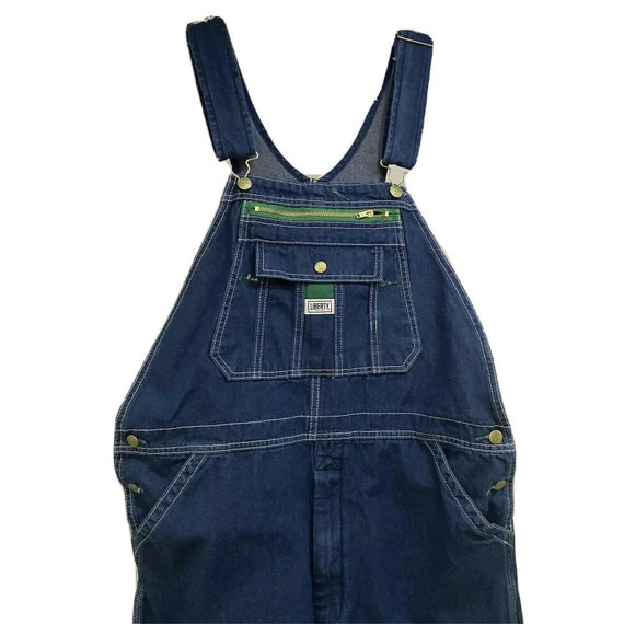 Liberty Vintage Blue Denim Bib Work Carpenter Ove… - image 3