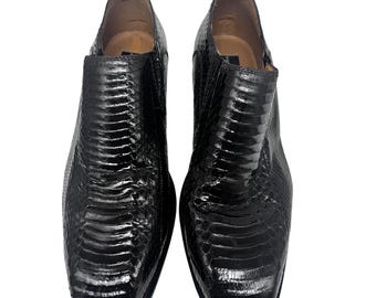 Giorgio Brutini Exotic Black Snake Skin Dress Shoes Loafers  display picture 1