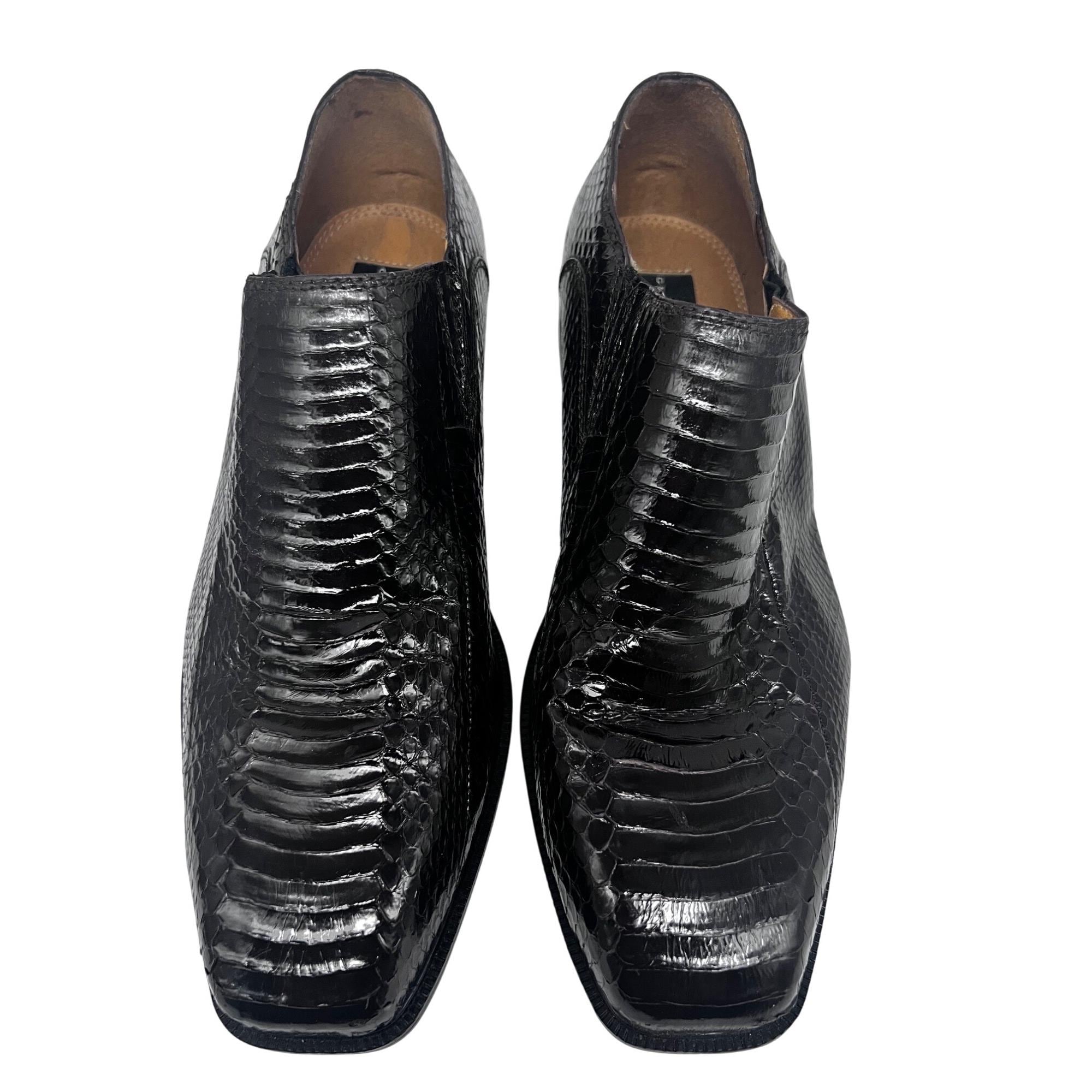 Giorgio Brutini Exotic Black Snake Skin Dress Shoes Loafers Mens