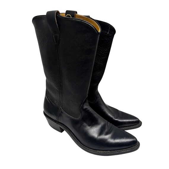 Sonora Double H West Black Leather Tall Western Cowboy Boots  display picture 1