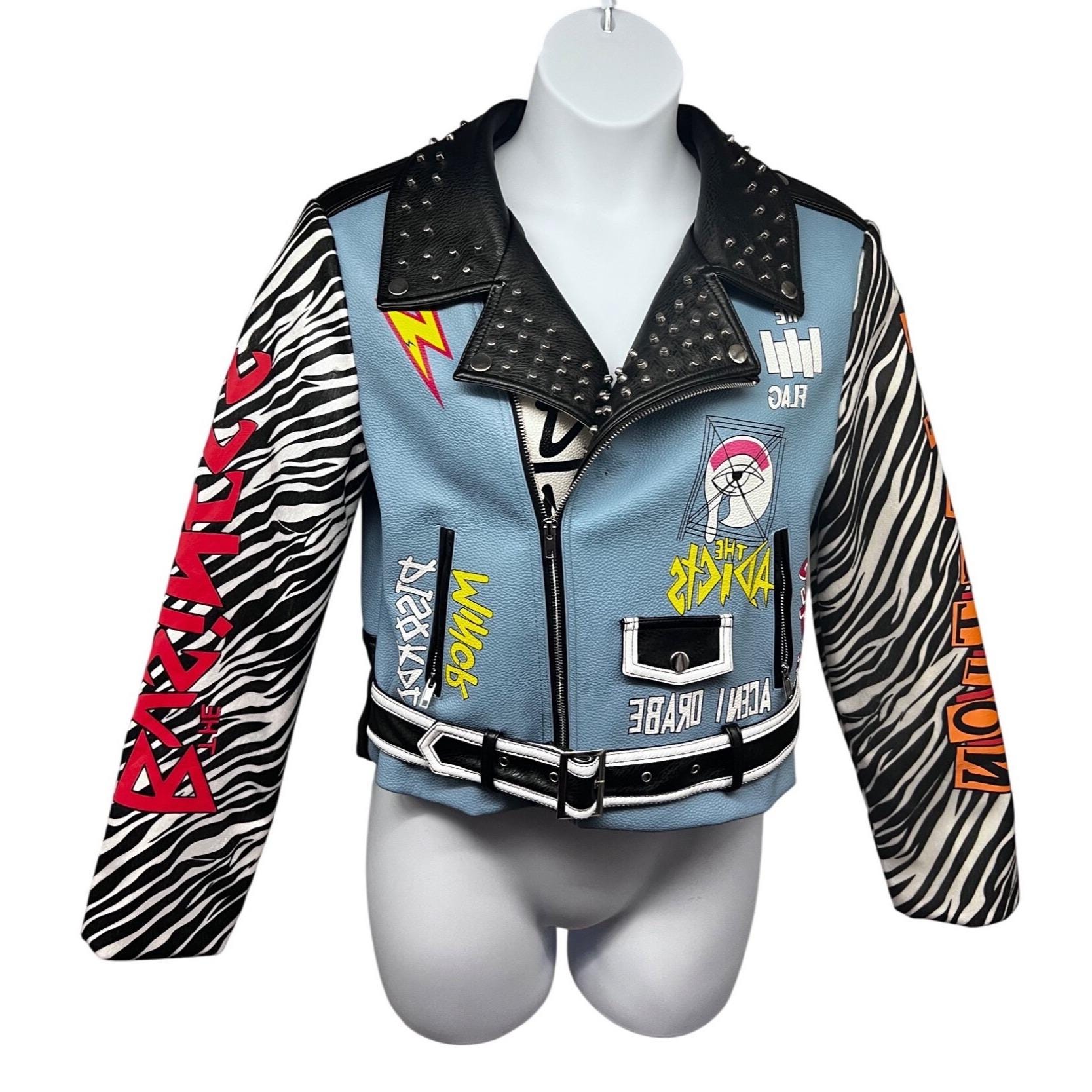 Azalea Wang Band of Misfits Designer Faux Leather Womens Graphic