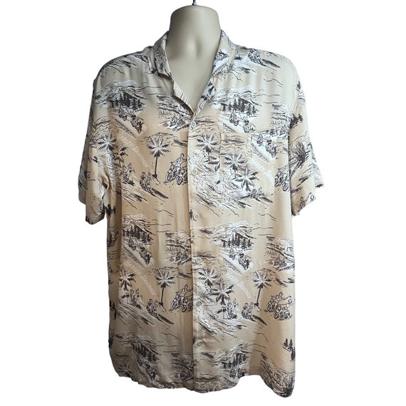 Chemise Harley-Davidson Imprimé Moto Hawaïenne - Taille M, Manches Courtes, Occasion Très Bon État
