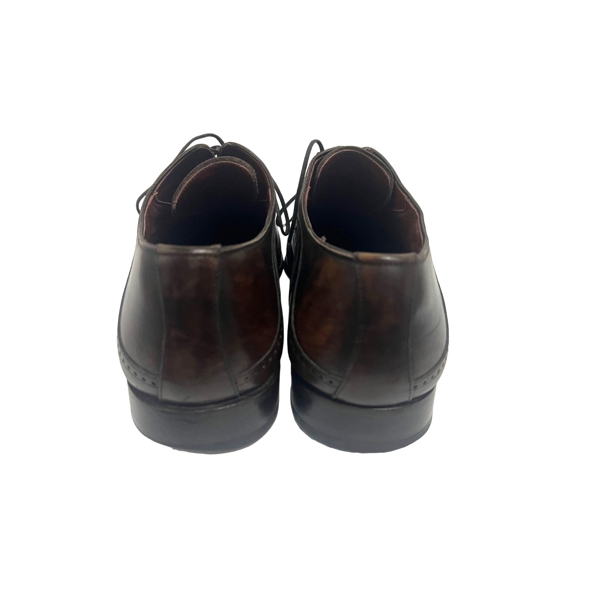 MAGNANNI Dark Brown Leather Sz 9.5 M Lace‎ Up Oxford Mens Dress Shoes Magnanni Designer Brown Leather Oxford Brogue Lace up Shoes  main image 3