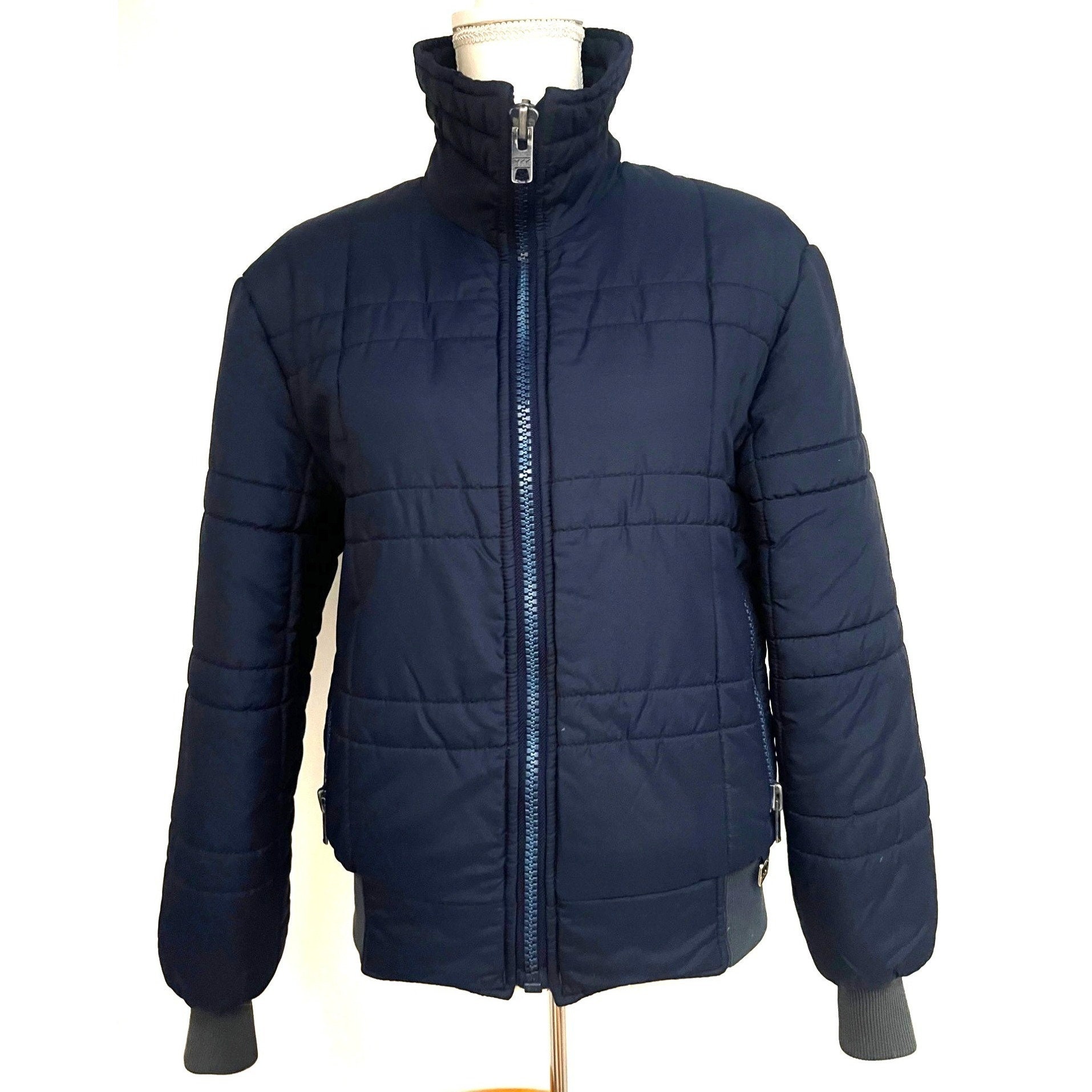 ヴィンテージ Ossi スキーウェア メンズ ネイビーブルー ジップアップ