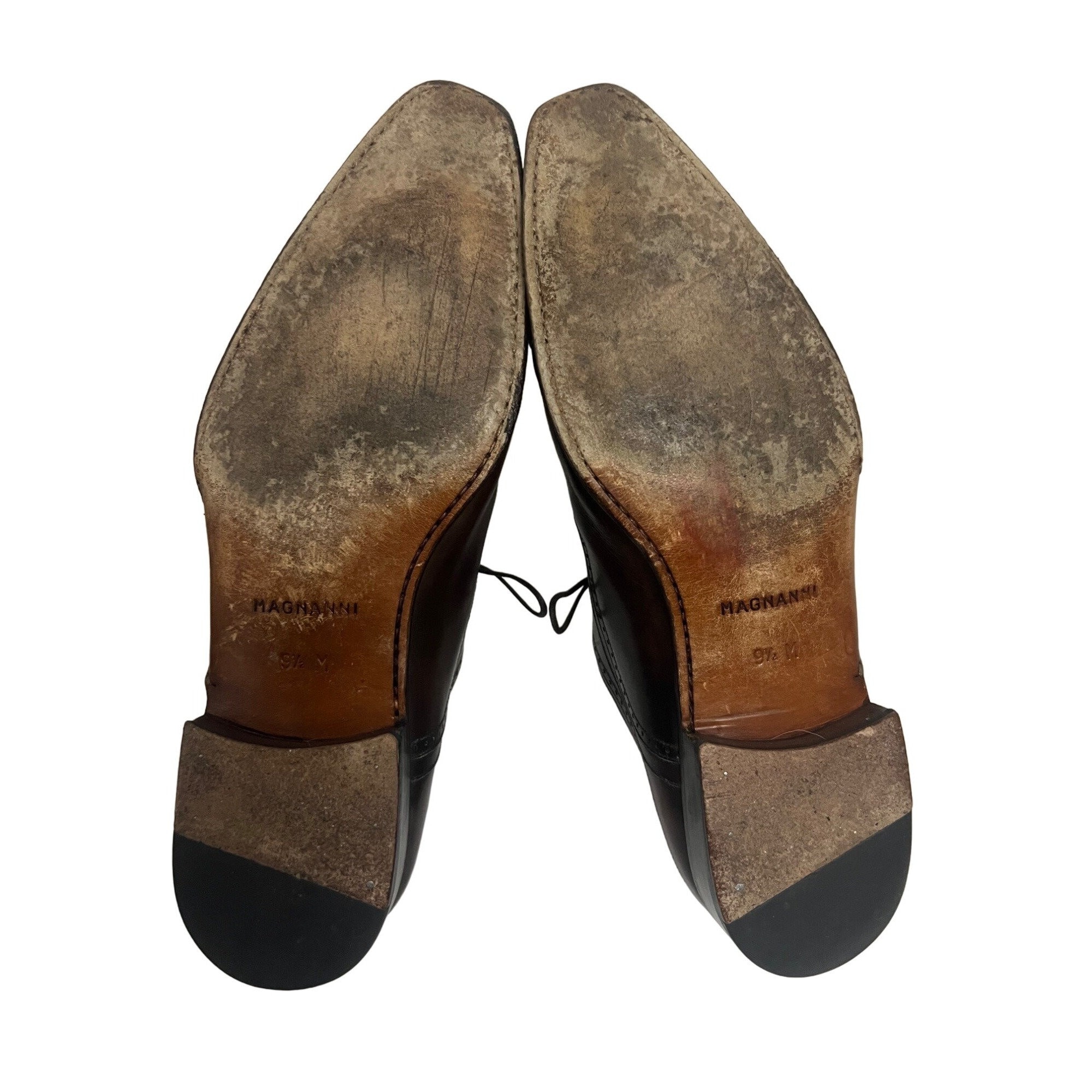 Magnanni Designer Brown Leather Oxford Brogue Lace up Shoes  display picture 1